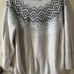 JJill Fair Isle  Hooded  Sweater